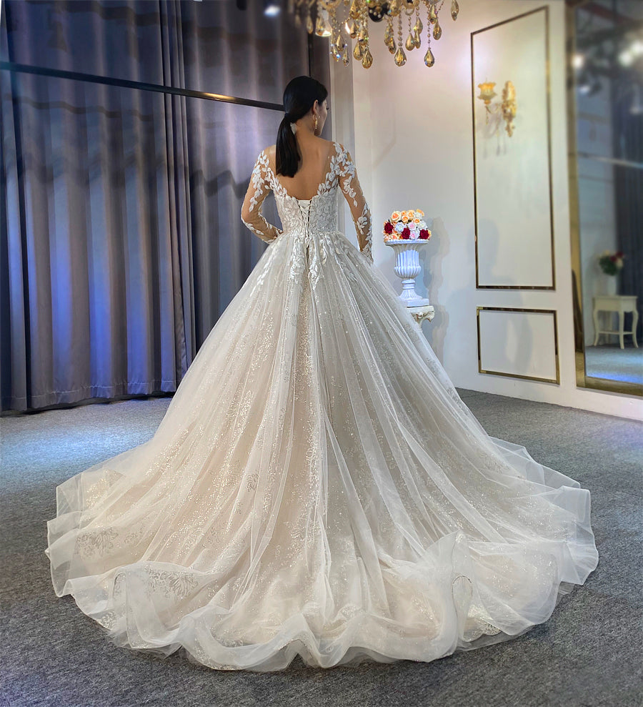 Gowns Long Tail lace Dream Wedding Dress - Image 4