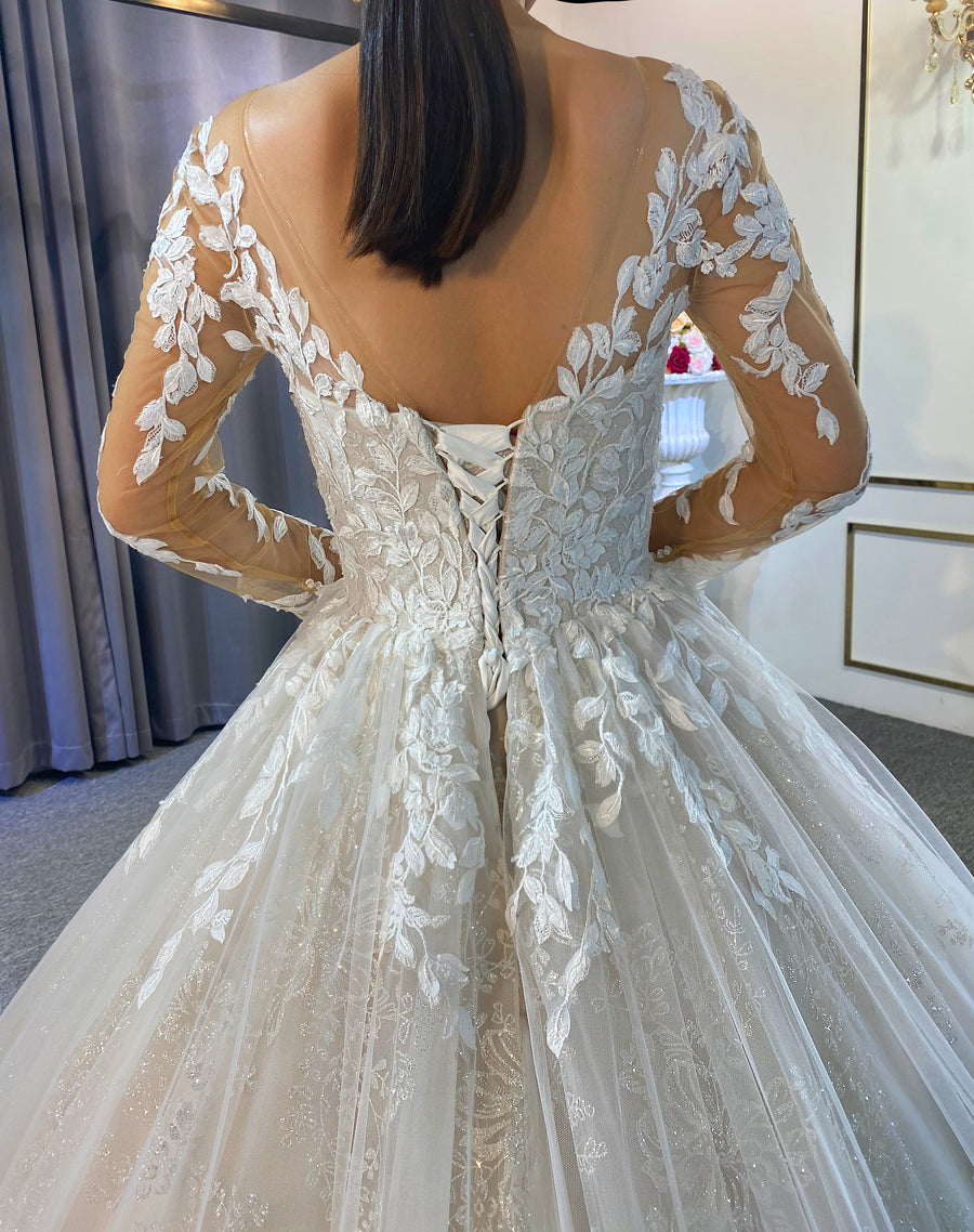Gowns Long Tail lace Dream Wedding Dress - Image 5