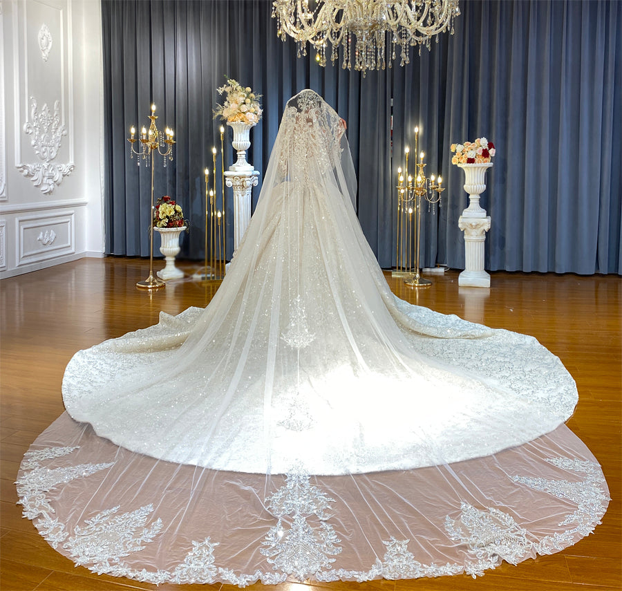 High Quality Bridal Gowns Long Tail lace Dream Wedding Dress - Image 6