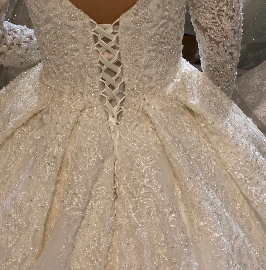 Bridal high quality Gowns Long Tail lace Dream Wedding Dress - Image 4