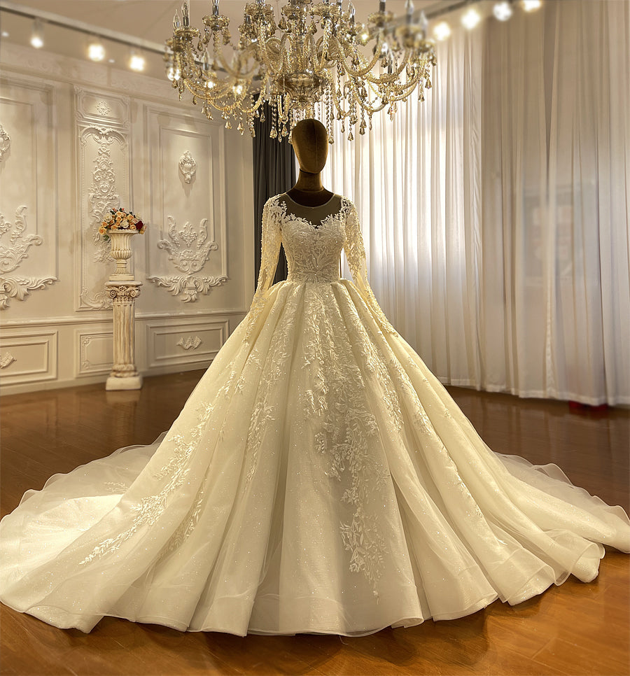 high quality Gowns Long Tail lace Wedding Dress - Image 2