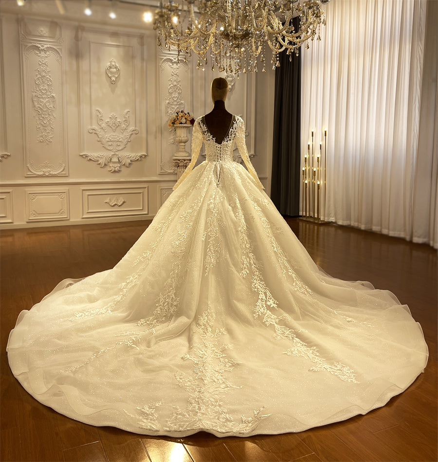 high quality Gowns Long Tail lace Wedding Dress - Image 4