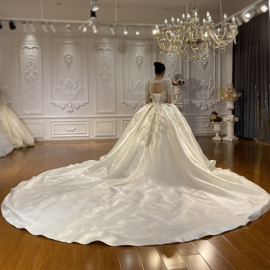 High Quality Lace long sleeves Bridal Wedding Ball Gown Dresses - Image 5