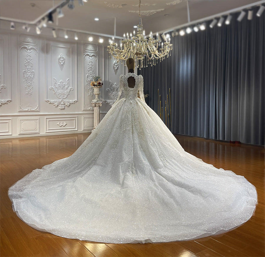 High Quality Lace long sleeves Bridal Wedding Ball Gown Dresses - Image 3