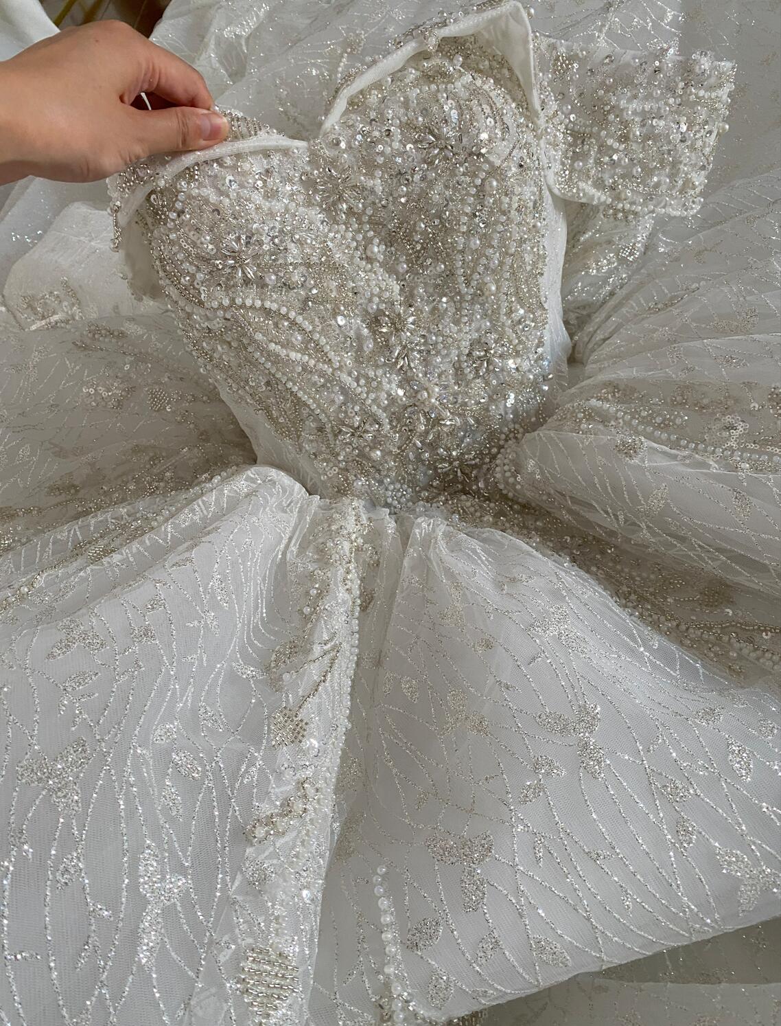 High Quality Lace Off Shoulder Bridal Wedding Ball Gown Dresses - Image 3