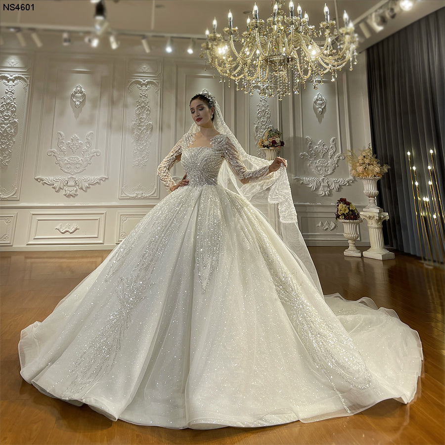 High Quality Lace long sleeves Bridal Wedding Ball Gown Dresses - Image 6