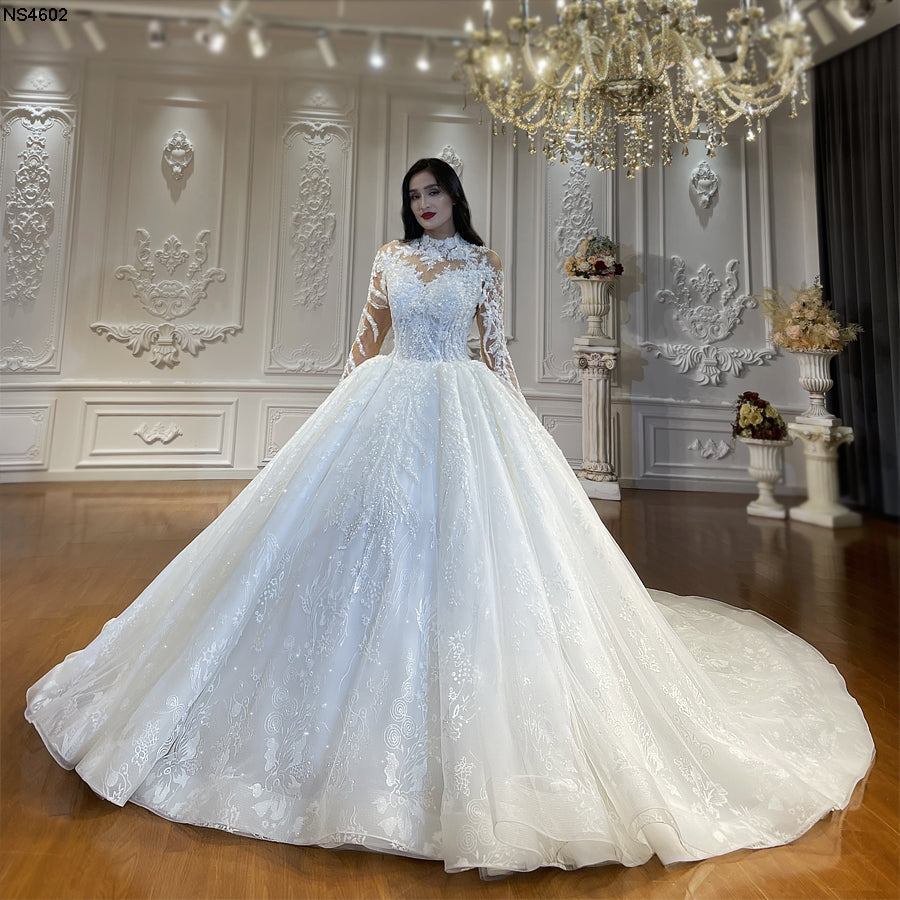 High Quality Lace long sleeves Bridal Wedding Ball Gown Dresses - Image 3