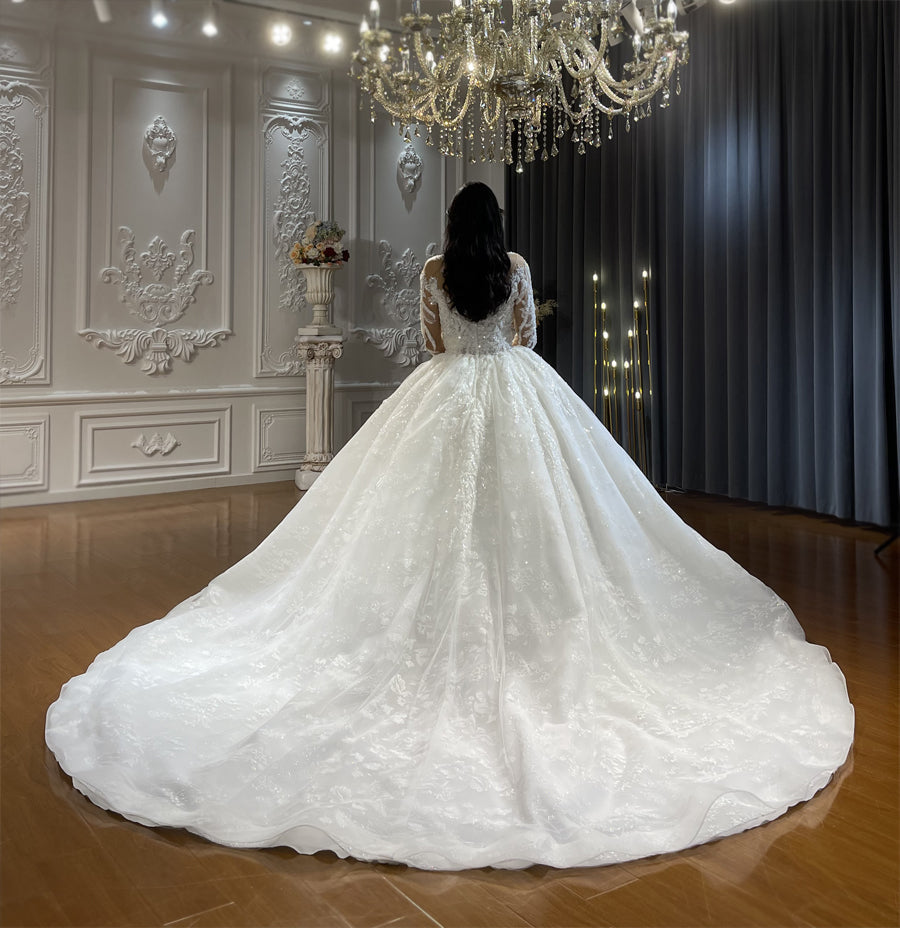 High Quality Lace long sleeves Bridal Wedding Ball Gown Dresses - Image 4