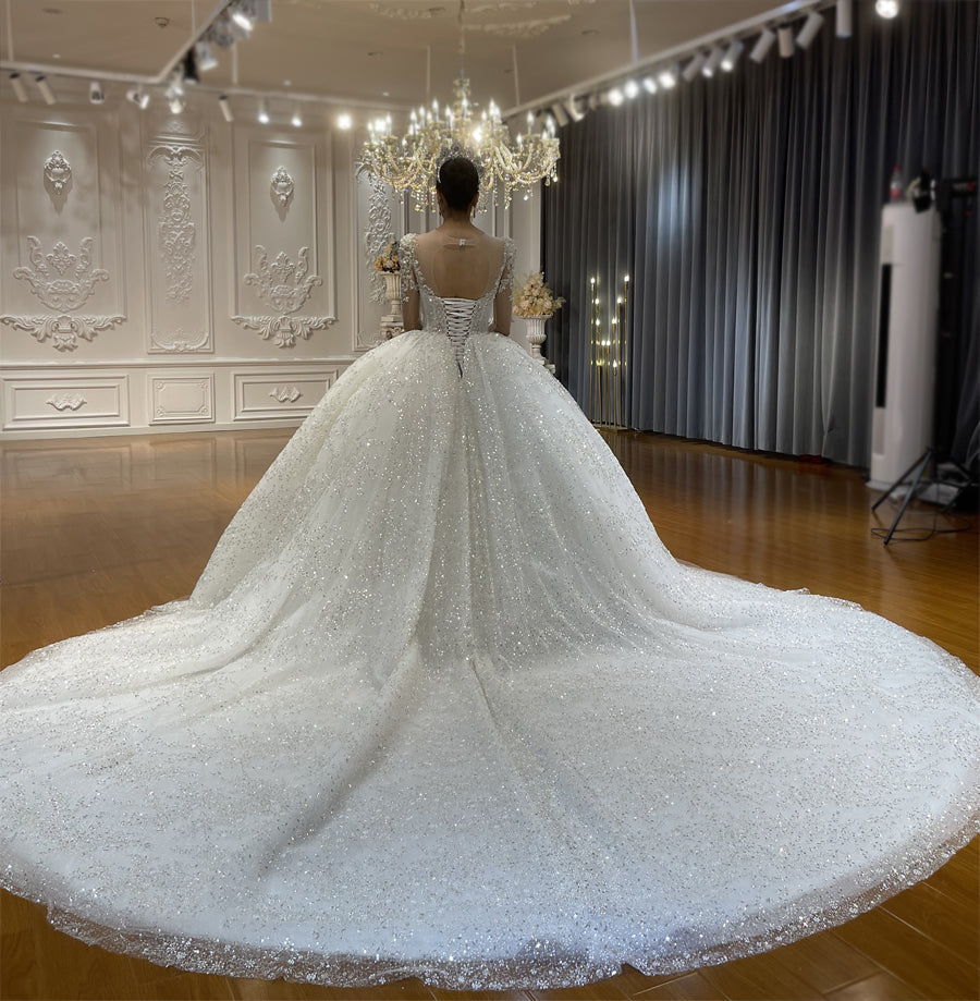 High Quality Lace long sleeves Bridal Wedding Ball Gown Dresses - Image 4