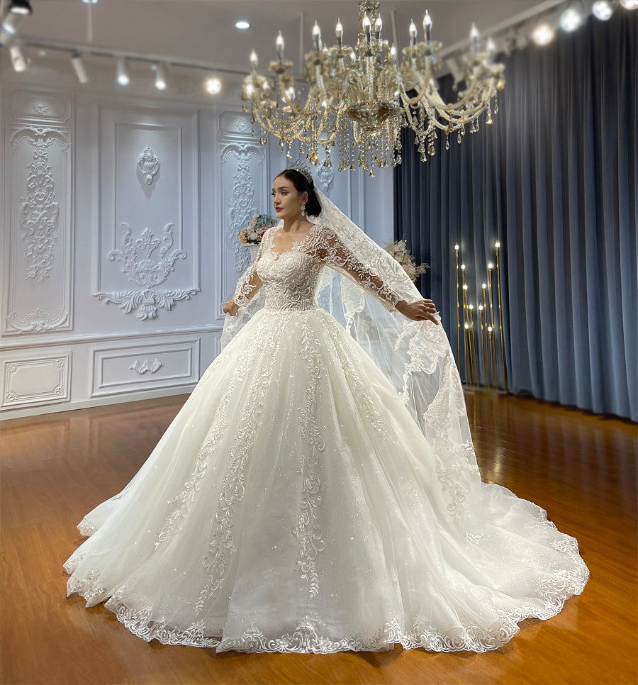 High Quality long sleeves Bridal Wedding Ball Gown Dresses - Image 4