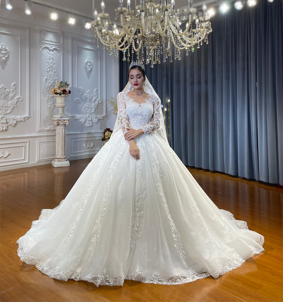 High Quality long sleeves Bridal Wedding Ball Gown Dresses - Image 3