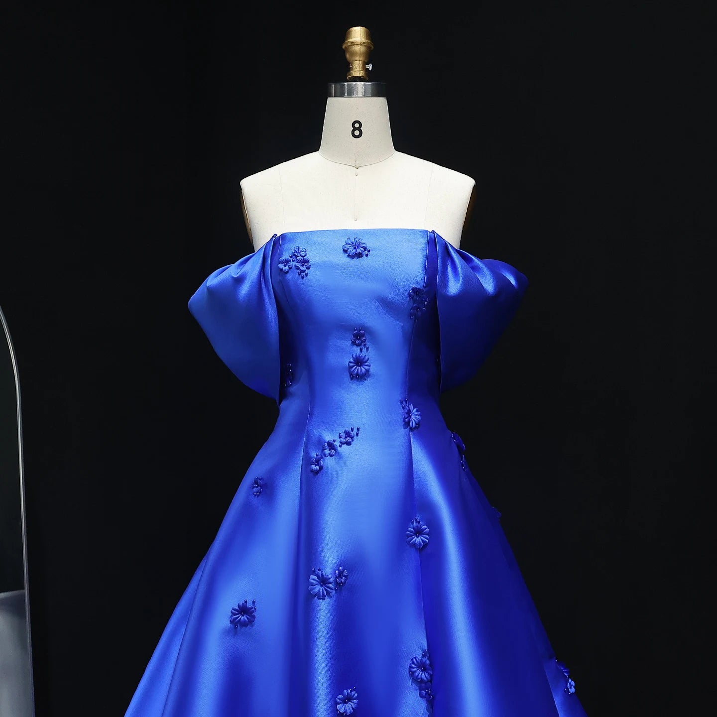 Off Shoulder Wine Red Evening Dress 3D Flowers Women Wedding Engagement Party Gowns - Image 10