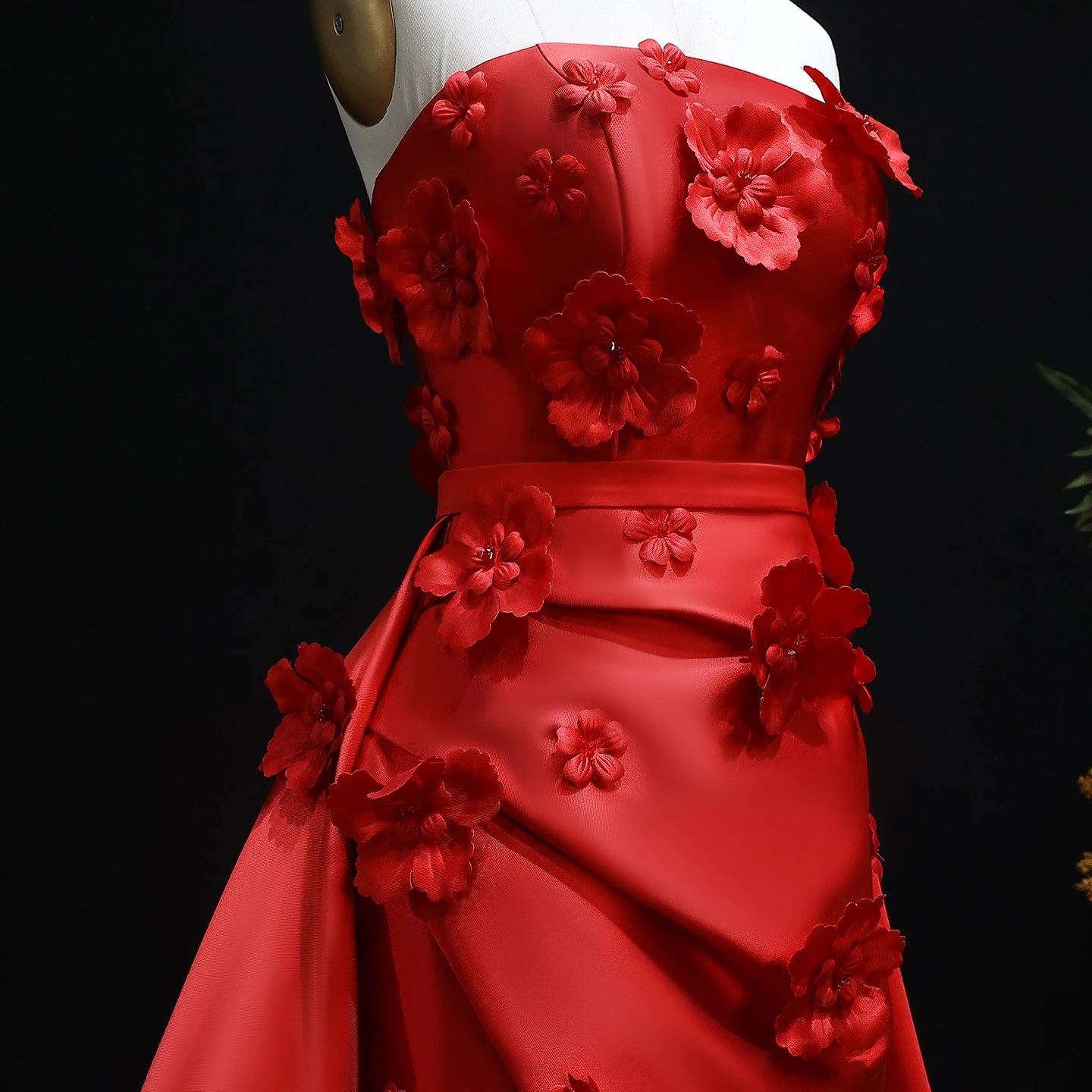 3D Flowers Mermaid Evening Dress with Detachable Overskirt Women Wedding Party Gowns Customized - Image 16