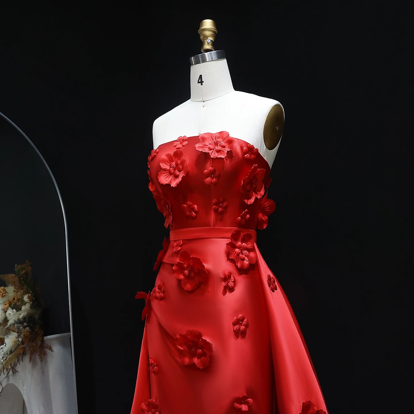 3D Flowers Mermaid Evening Dress with Detachable Overskirt Women Wedding Party Gowns Customized - Image 17