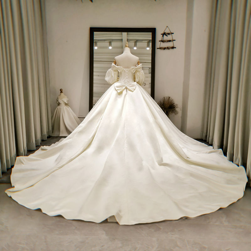 Ball Gown Sweetheart Bow Backless Off The Shoulder Wedding Dress - Image 7