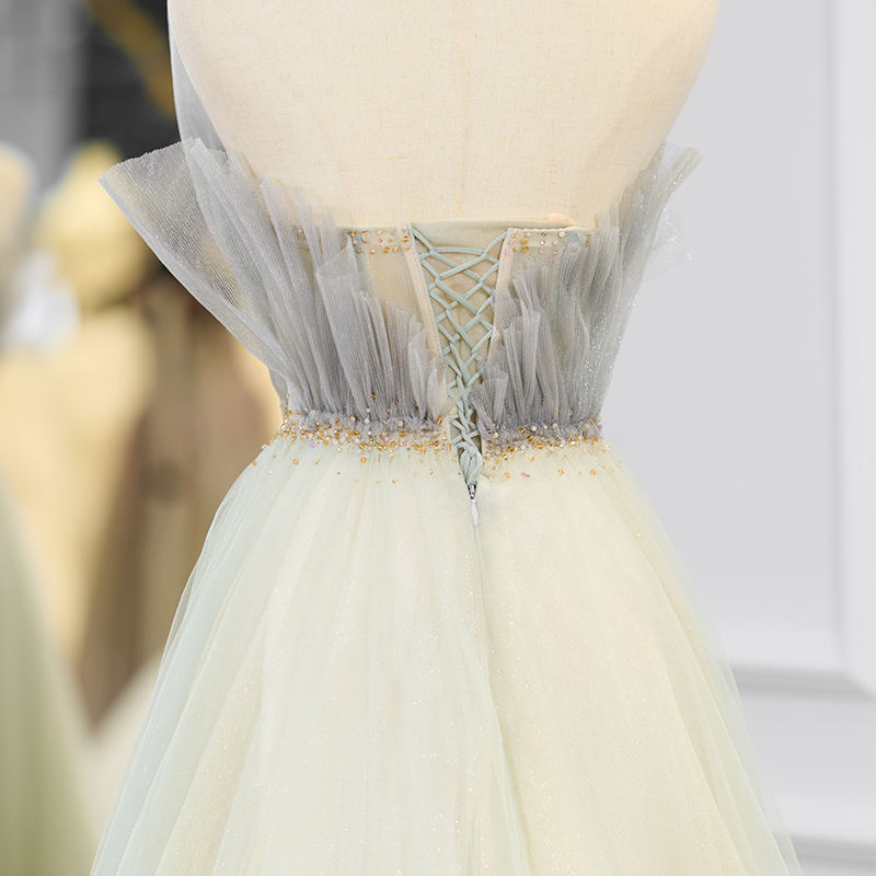 Tiptop Organza Strapless Ball Gown Pearls As Floor Wedding Dresses - Image 7