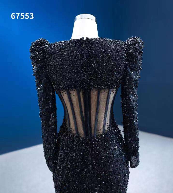 Custom Lace Formal Party Long Sleeve Evening Dress Floor Length Bridal Gowns - Image 6