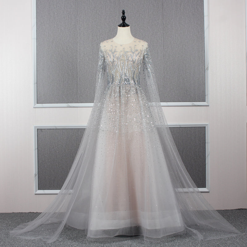 Evening Dresses Lace Appliqued O Neck New Design Vestido de Noche