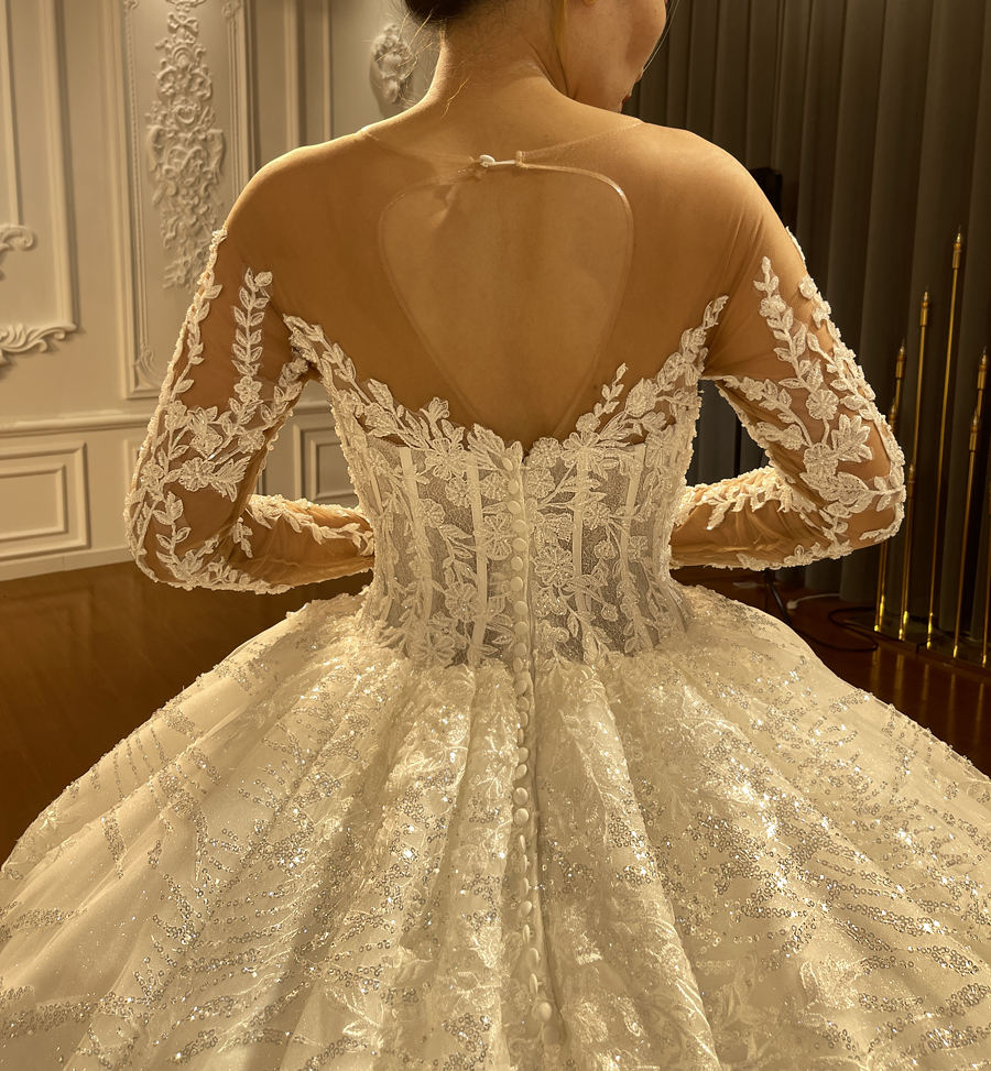 High Quality Bridal Gowns Long Tail Dream Wedding Dress - Image 3
