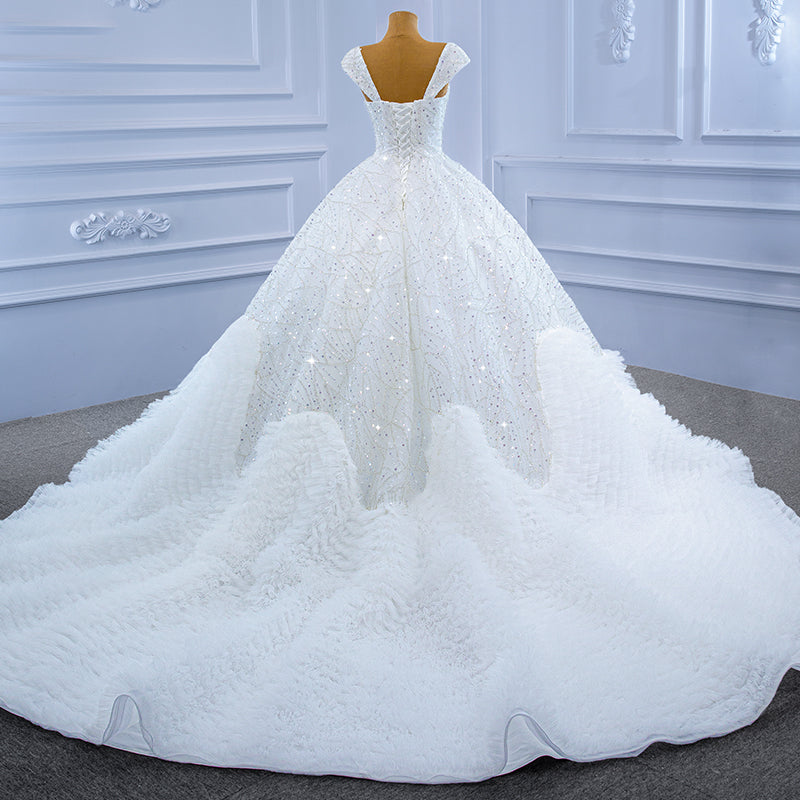 High Quality Luxury Beading Sequin Wedding Dress Bridal Gown - Image 6