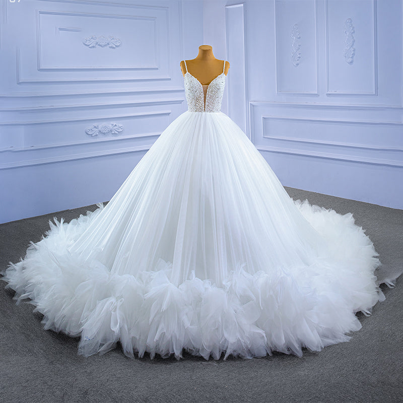 Long Train Empire Wedding Dresses Ball Gown