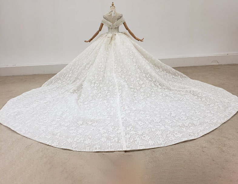 High Neck Sequined Dresses Wedding Dress Bridal Gowns - Image 4