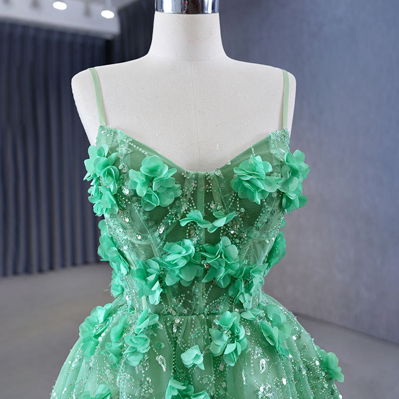 Unique Design Green Suspenders Hot Sale High Quality Evening Prom Party Dress Fashion - Image 3