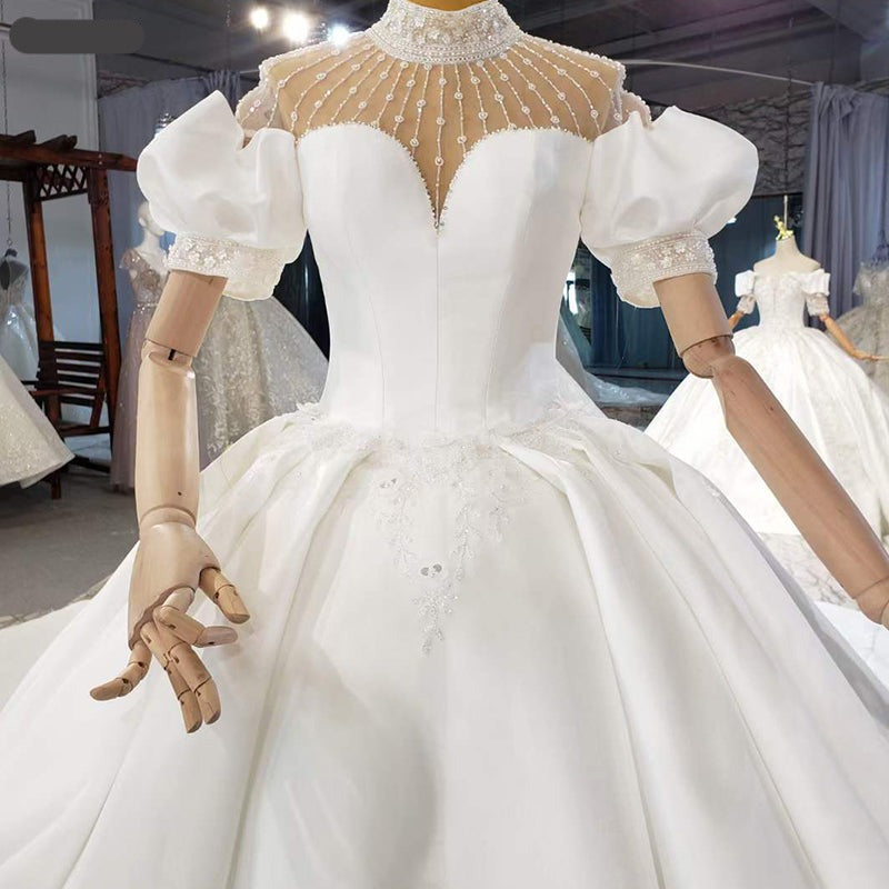 Puff Sleeve Long Dress For Weddings Women Wedding Dress - Image 6
