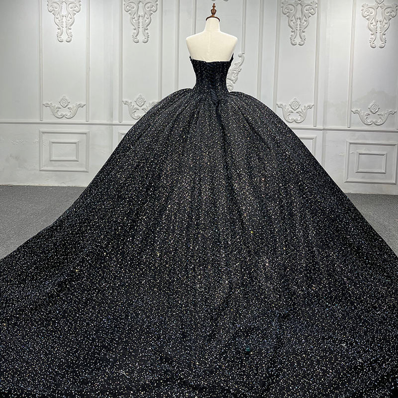 Shiny Glitter Black 2022 Long Prom Evening Gowns Dresses - Image 6