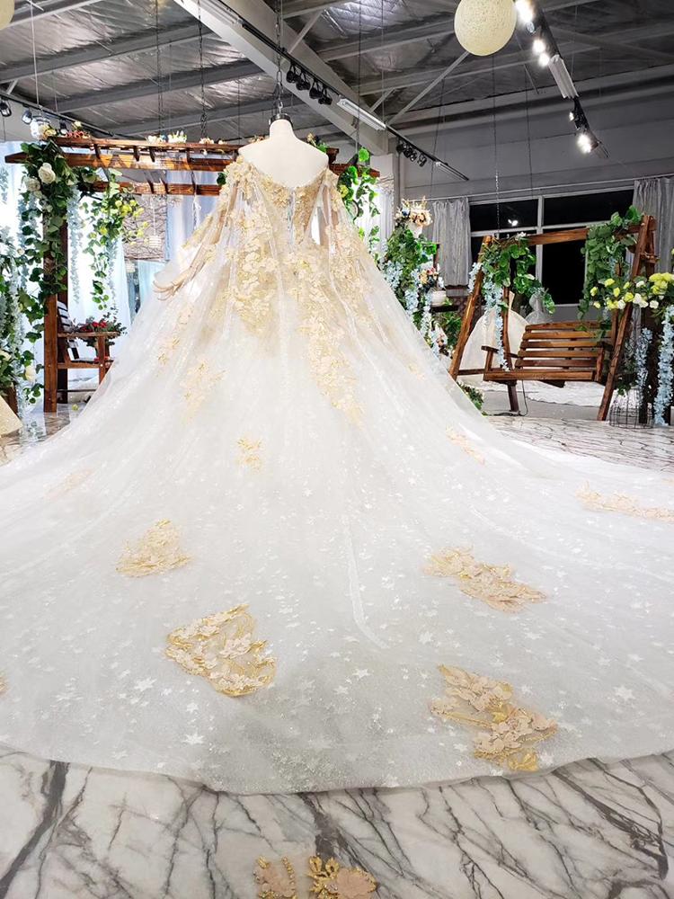 Luxurious Lace Illusion Off Shoulder Wedding Dress Bridal Gown - Image 8