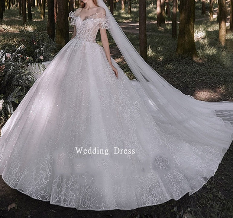 Short Sleeve  Bridal Gown Wedding Dress