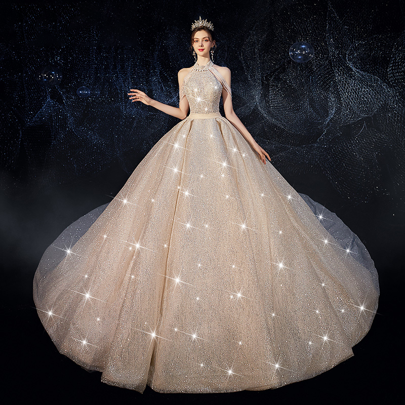 Luxury Women Beading Sequin Wedding Dress Bridal Gown - Image 8