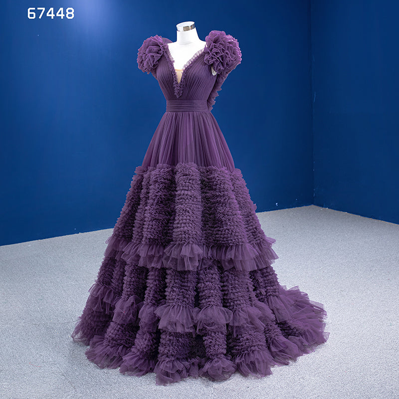 Customized High Quality Latest Evening Dress Prom Long Lace Elegant Cake Dress