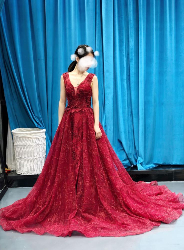 luxury ladies open leg sexy prom dresses sequin flower pattern evening dress - Image 7