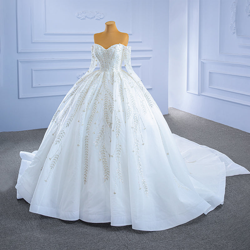 Off Shoulder luxury Wedding Dress Bridal Gown - Image 4