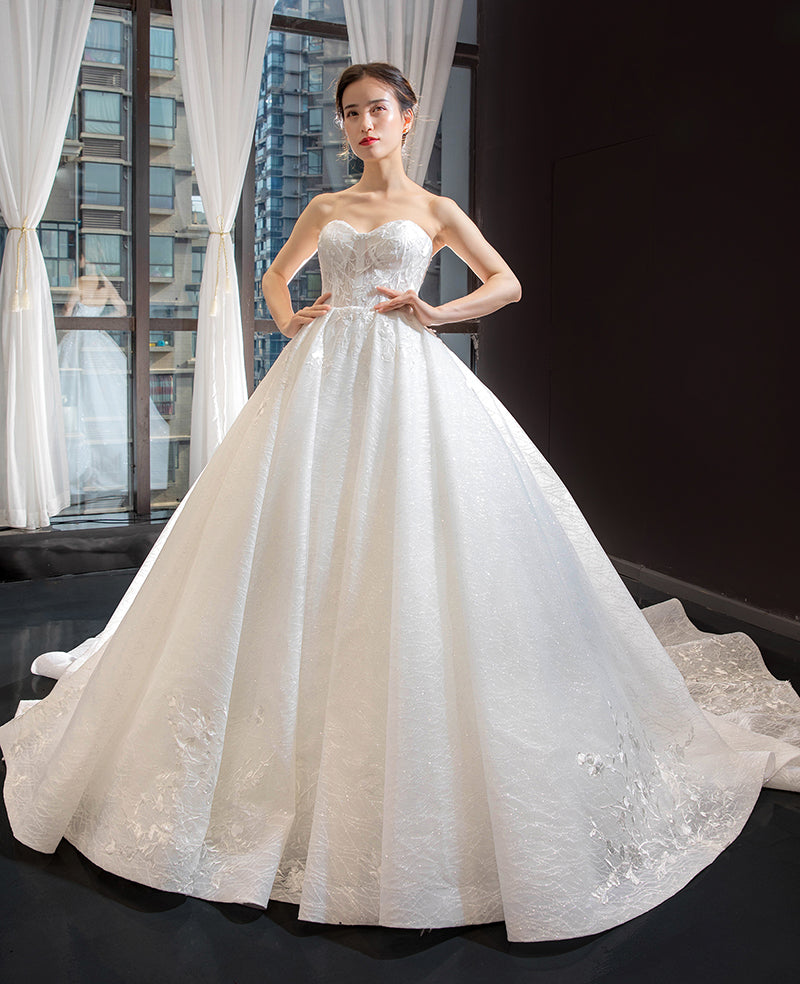 sweetheart luxury long wedding dress plus size princess wedding dress - Image 3