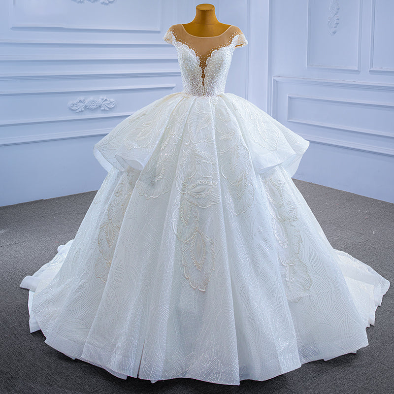 Lace Beading Sequin Princess Wedding Dress Bridal Gowns
