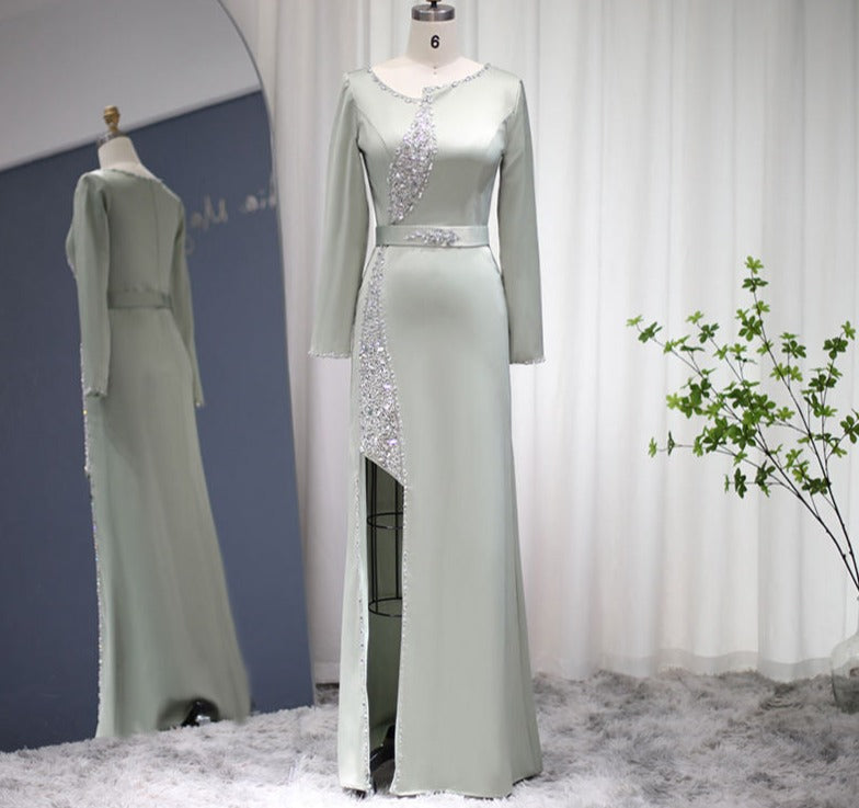 Arabic Sage Mermaid Evening Dresses For Women