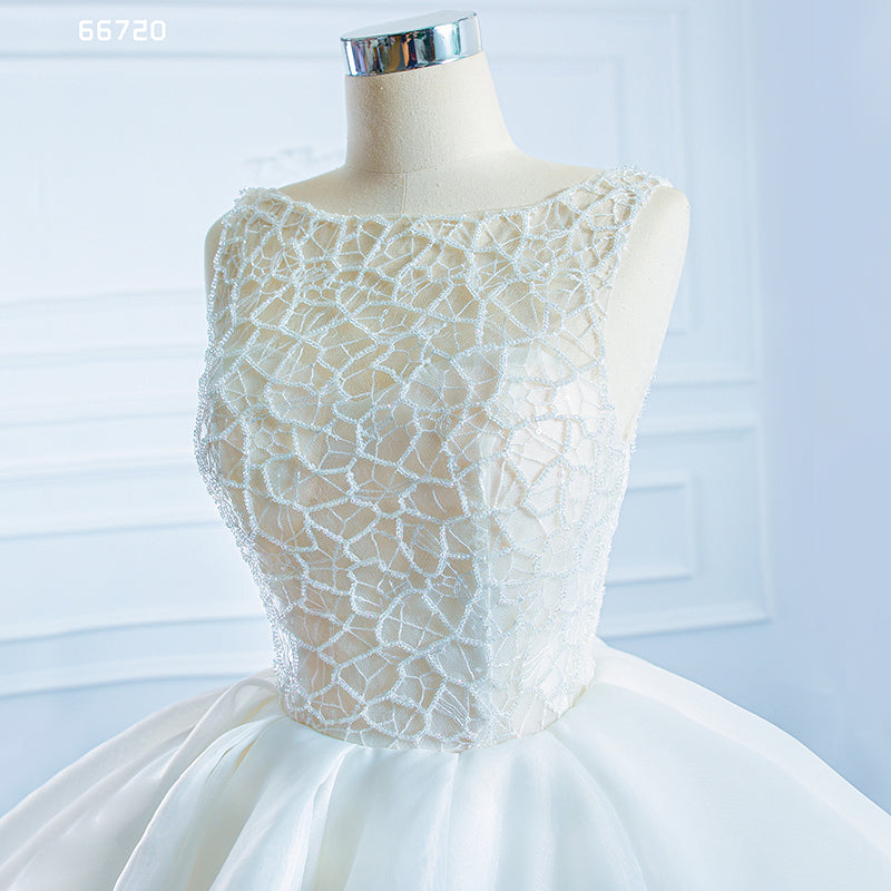 luxury wedding dresses white saree ruffled organza wedding dress - Image 7