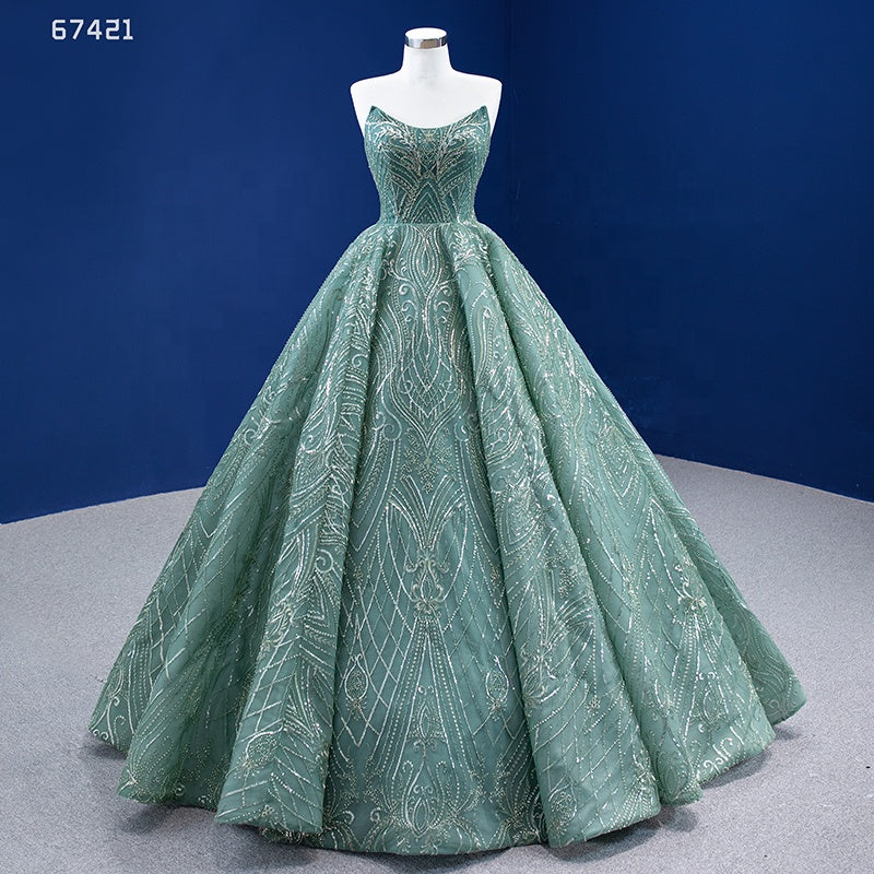 Evening Dress Ladies Elegant Party Backless Emerald Green Evening Dress