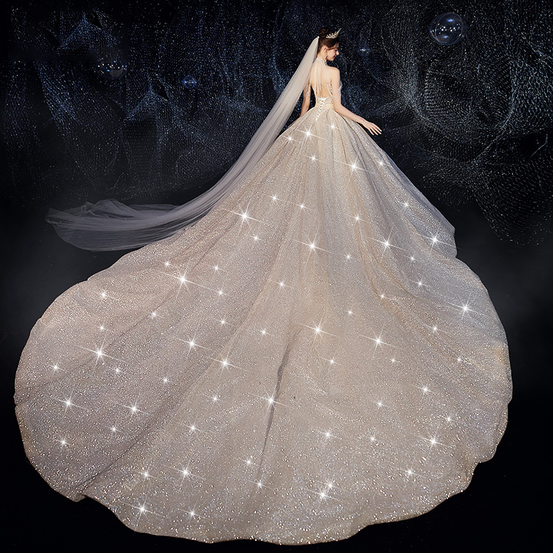 Luxury Women Beading Sequin Wedding Dress Bridal Gown - Image 6