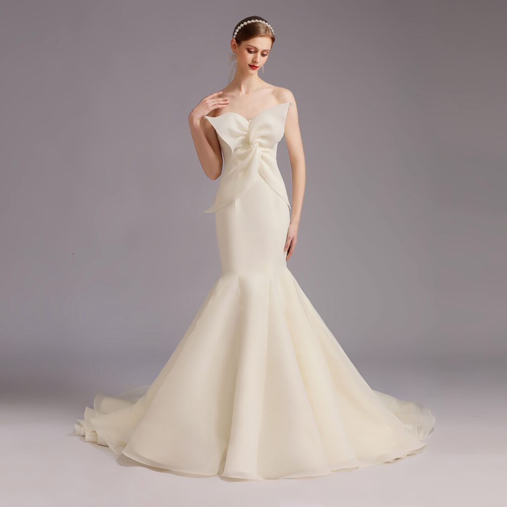 Strapless Mermaid Sleeveless As Floor Satin Wedding Suits