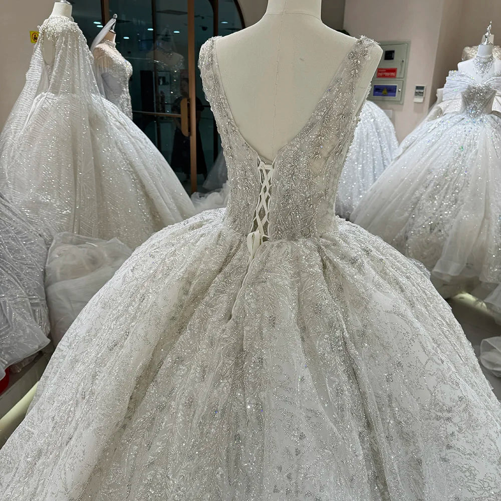 Princess Sleeveless Scoop Ball Gown Wedding Dresses For Women - Image 7
