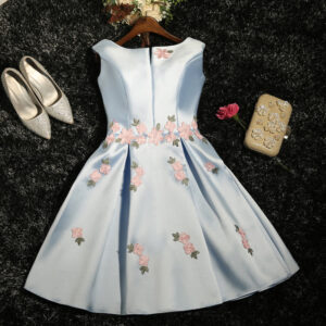Women Bridesmaid Dress Flower Pattern Short Bridesmaid Dresses