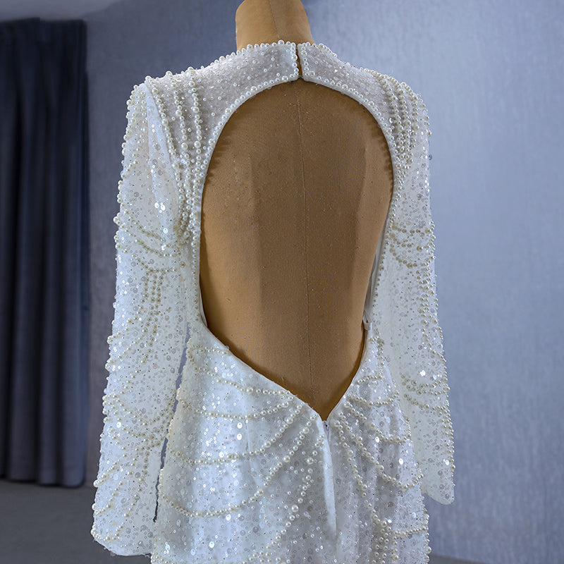 Beaded Wedding Dresses Generous Crystals Bridal Dress Long Formal Handmade Bride Gown - Image 4