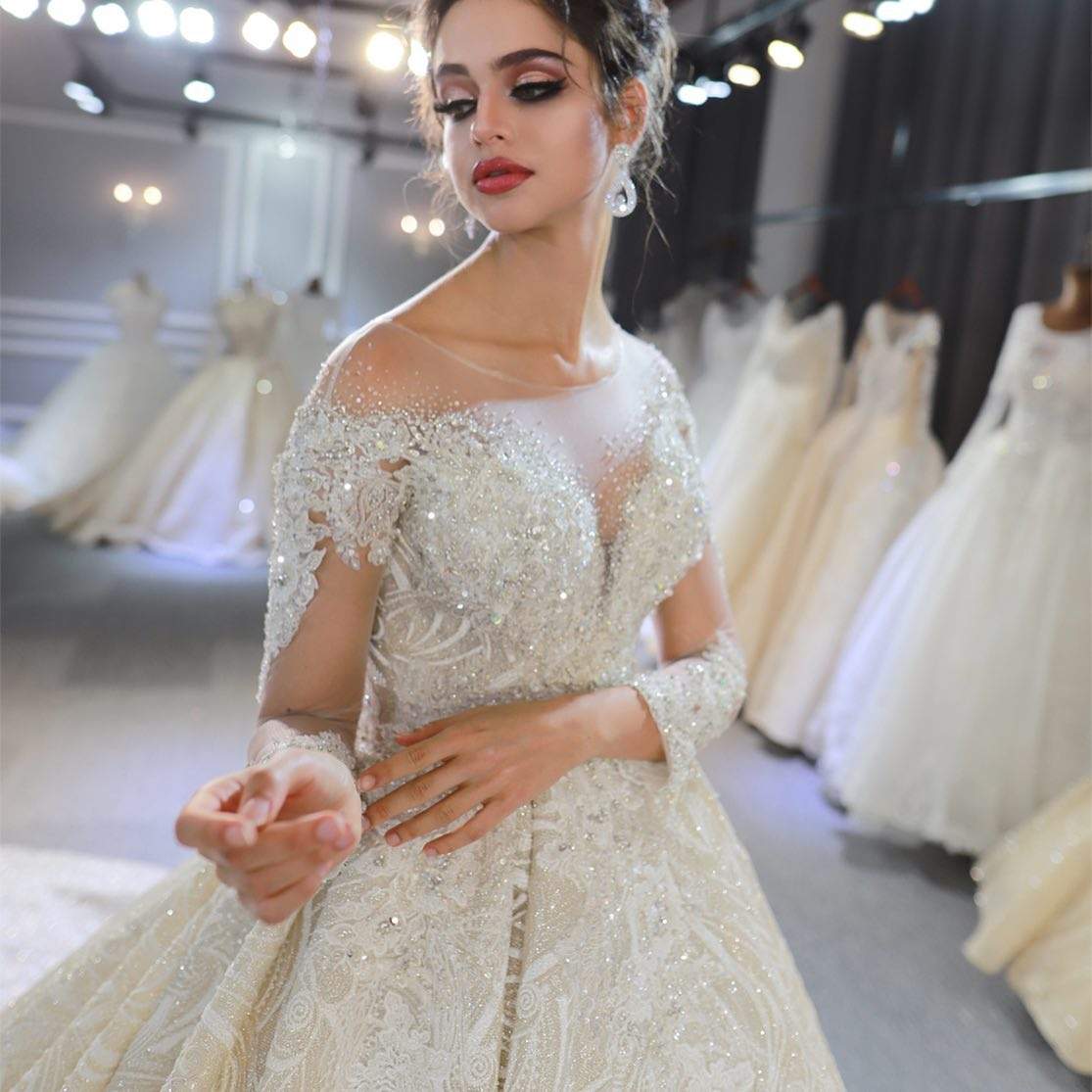 New Bridal Ball Gown Lace Sequin Wedding Dresses - Image 4