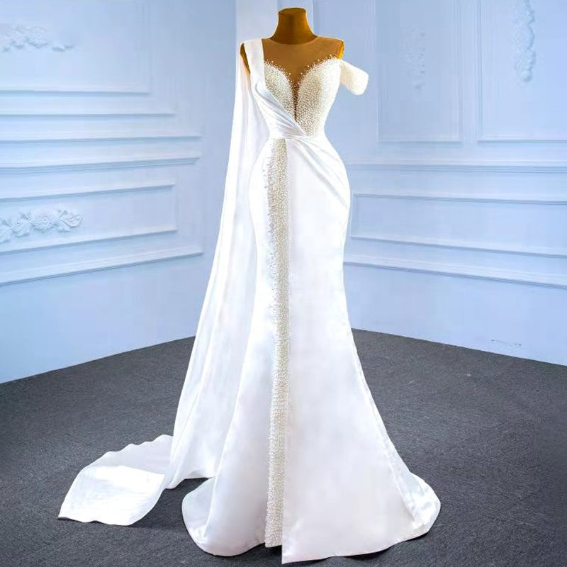 Pearls Bridal Gowns Wedding Dress Long  Wedding Dresses