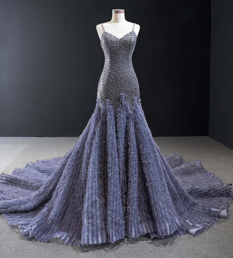 real luxury heavy beaded feather elegant evening dress girls party dresses