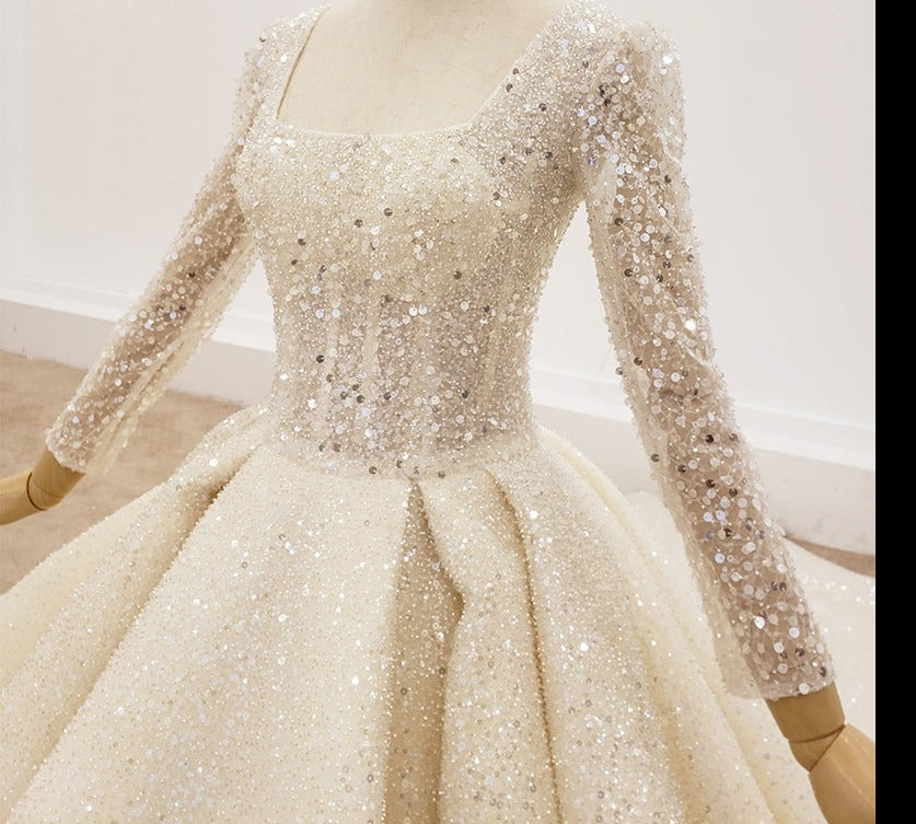 Luxury Wedding Dress Women Beaded Ball Gowns - Image 5