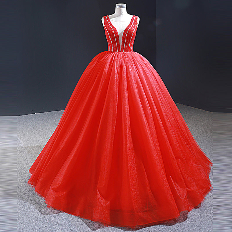 red ball gown arabic korean style formal evening gowns dresses